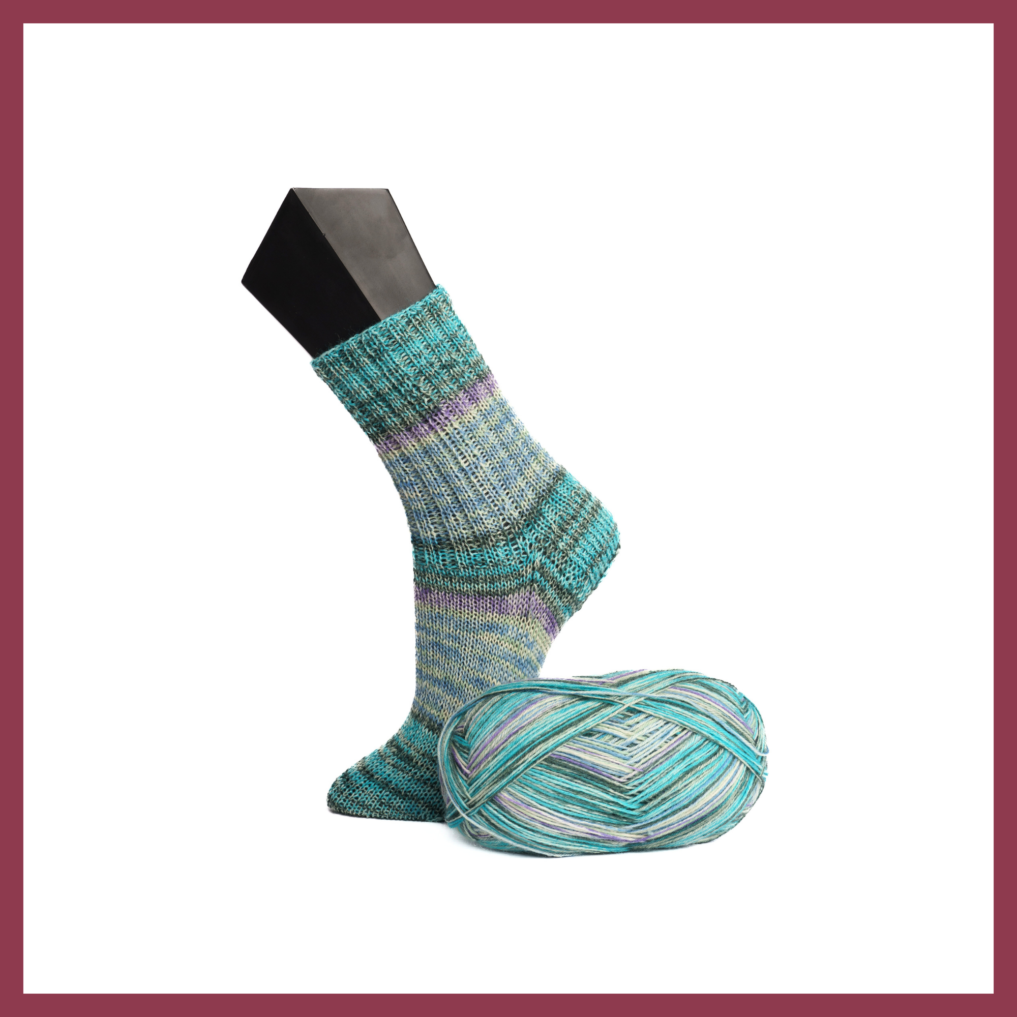 Sockenwolle bunt Ringelmuster Schurwolle