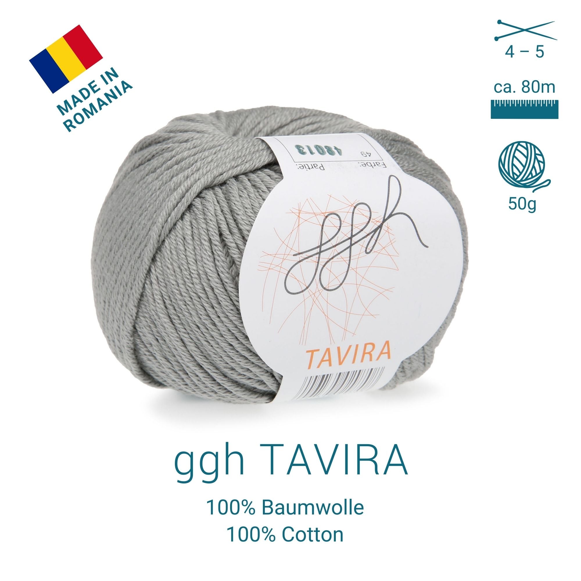 ggh Tavira | 100% Baumwolle | 80m/50g | 049 - Helles Khaki