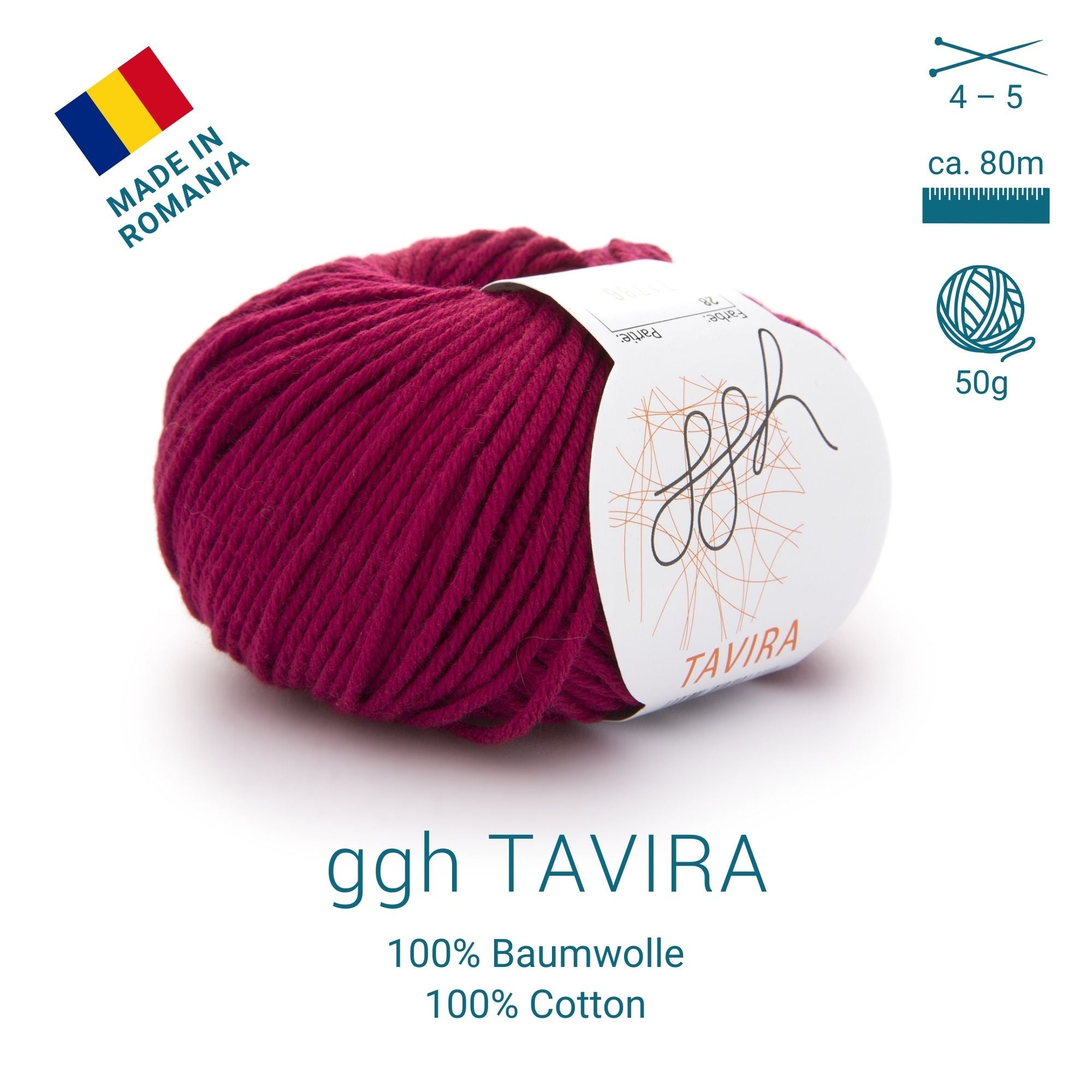 ggh Tavira | 100% Baumwolle | 80m/50g | 028 - Scharlachrot