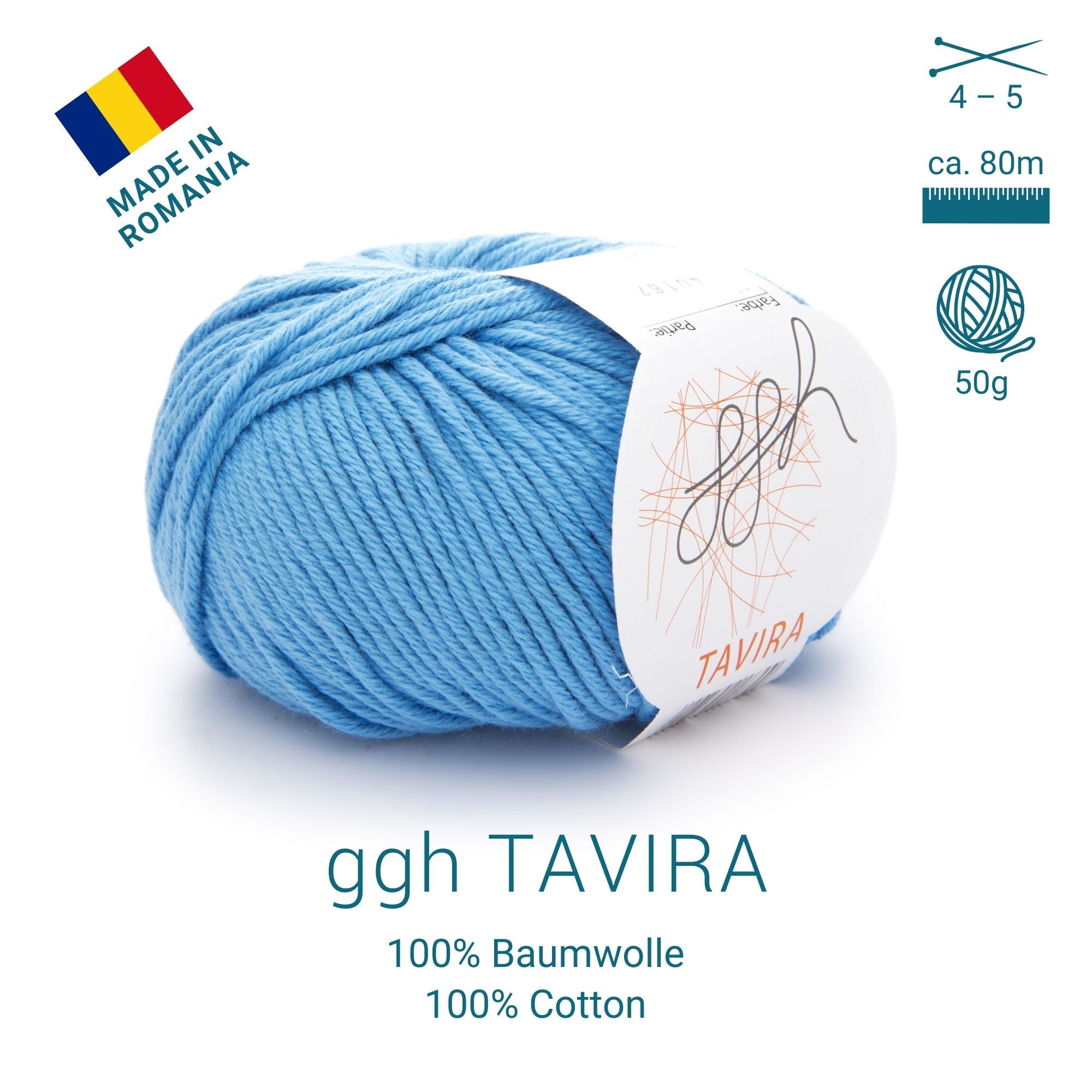 ggh Tavira | 100% Baumwolle | 80m/50g | 015 - Aqua