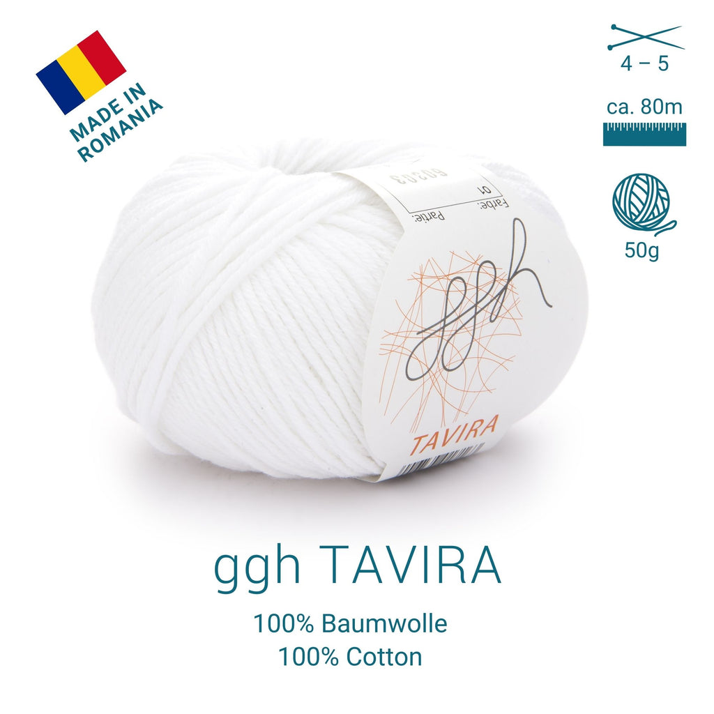 ggh Tavira | 100% Baumwolle | 80m/50g | 010 - Cremeweiß