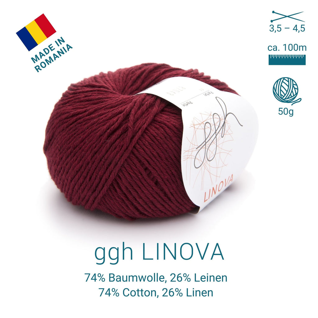 ggh Linova | Baumwolle-Leinen | 100m/50g | 044 - Ziegelrot