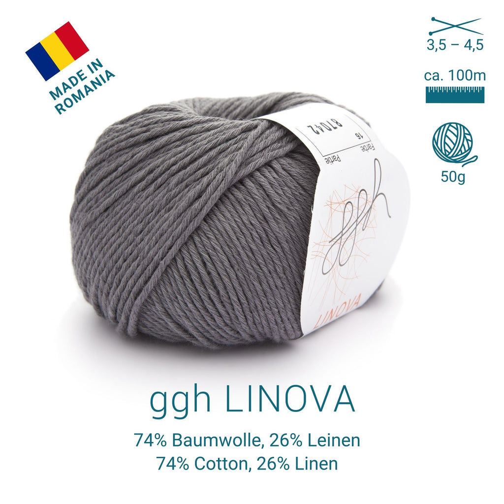 ggh Linova | Baumwolle-Leinen | 100m/50g | 016 - Schiefergrau