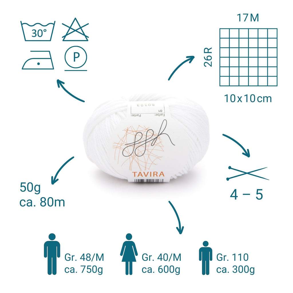 ggh Tavira | 100% Baumwolle | 80m/50g | 010 - Cremeweiß