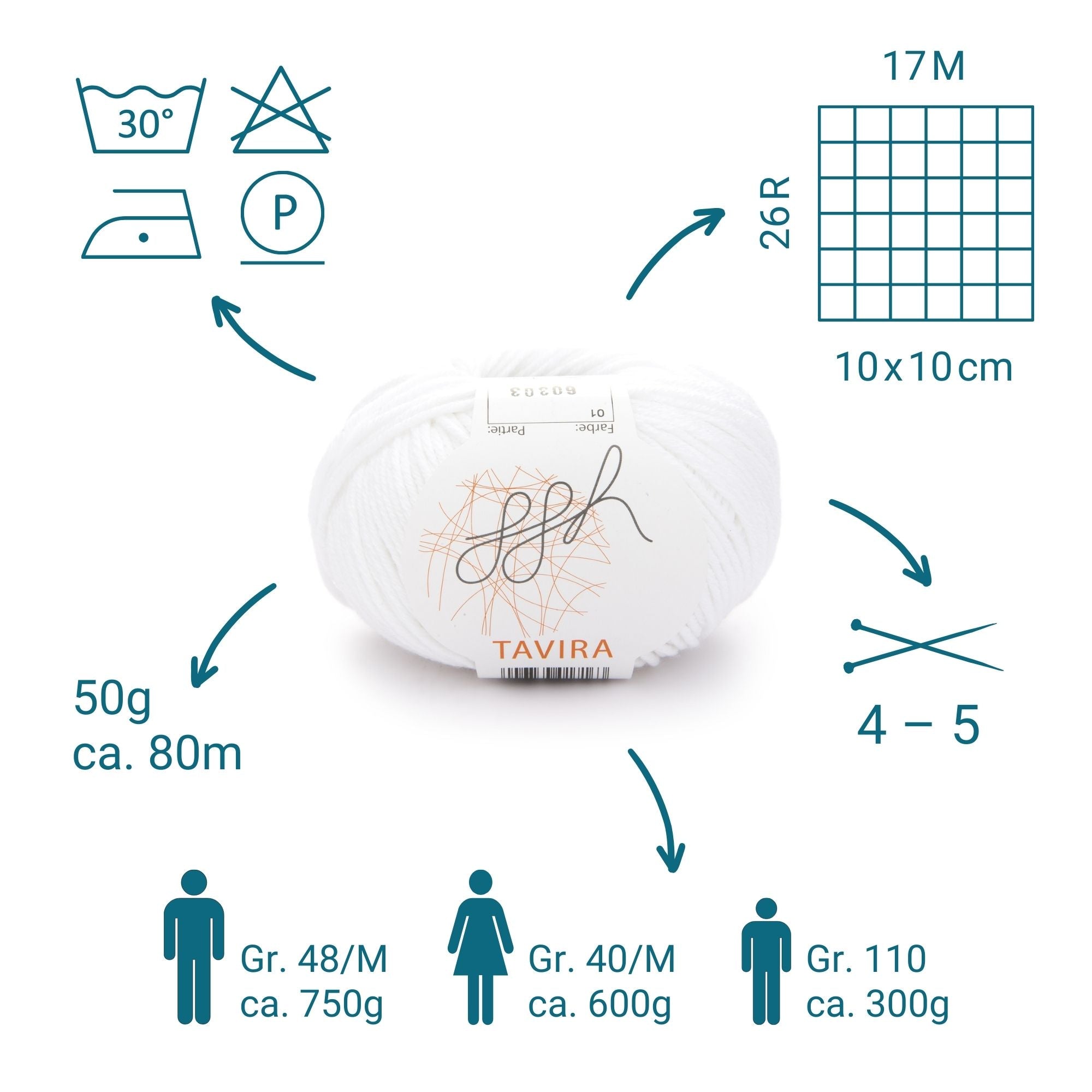 ggh Tavira | 100% Baumwolle | 80m/50g | 010 - Cremeweiß