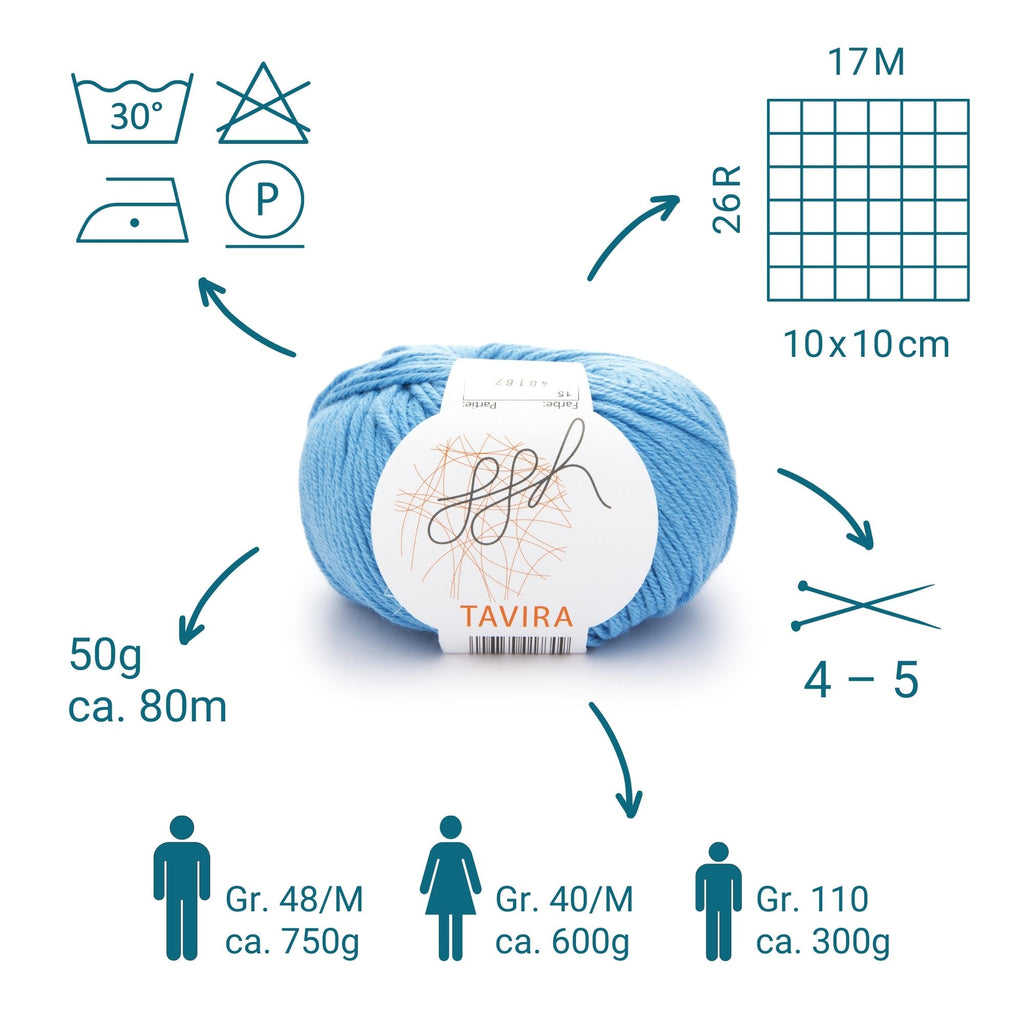 ggh Tavira | 100% Baumwolle | 80m/50g | 015 - Aqua
