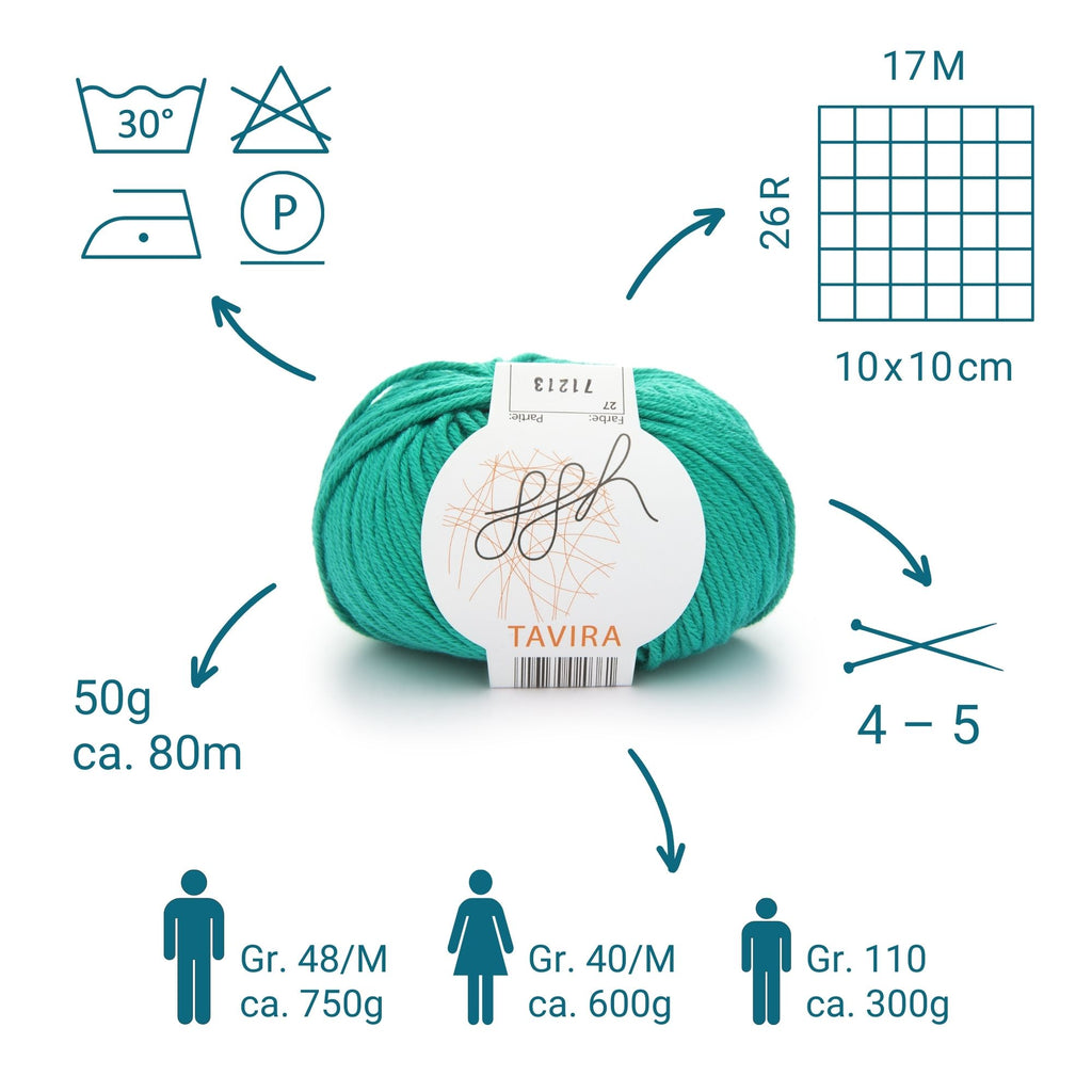 ggh Tavira | 100% Baumwolle | 80m/50g | 027 - Chromgrün