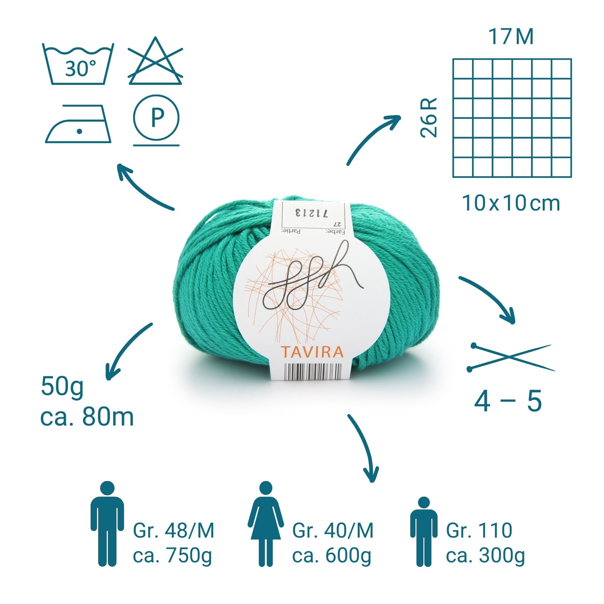 ggh Tavira | 100% Baumwolle | 80m/50g | 027 - Chromgrün