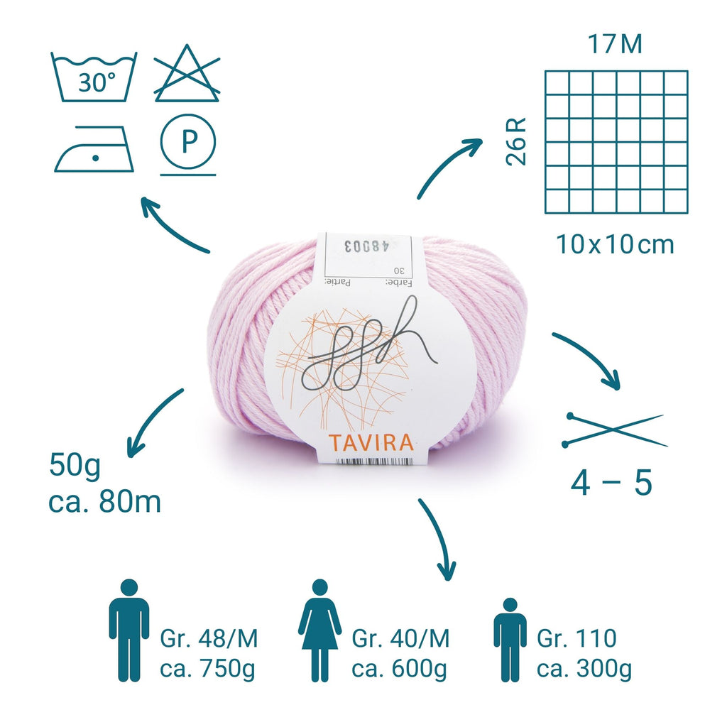 ggh Tavira | 100% Baumwolle | 80m/50g | 030 - Hellrosa