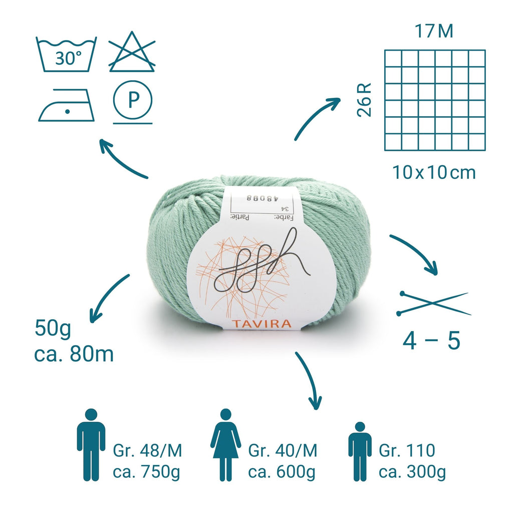 ggh Tavira | 100% Baumwolle | 80m/50g | 034 - Blassgrün
