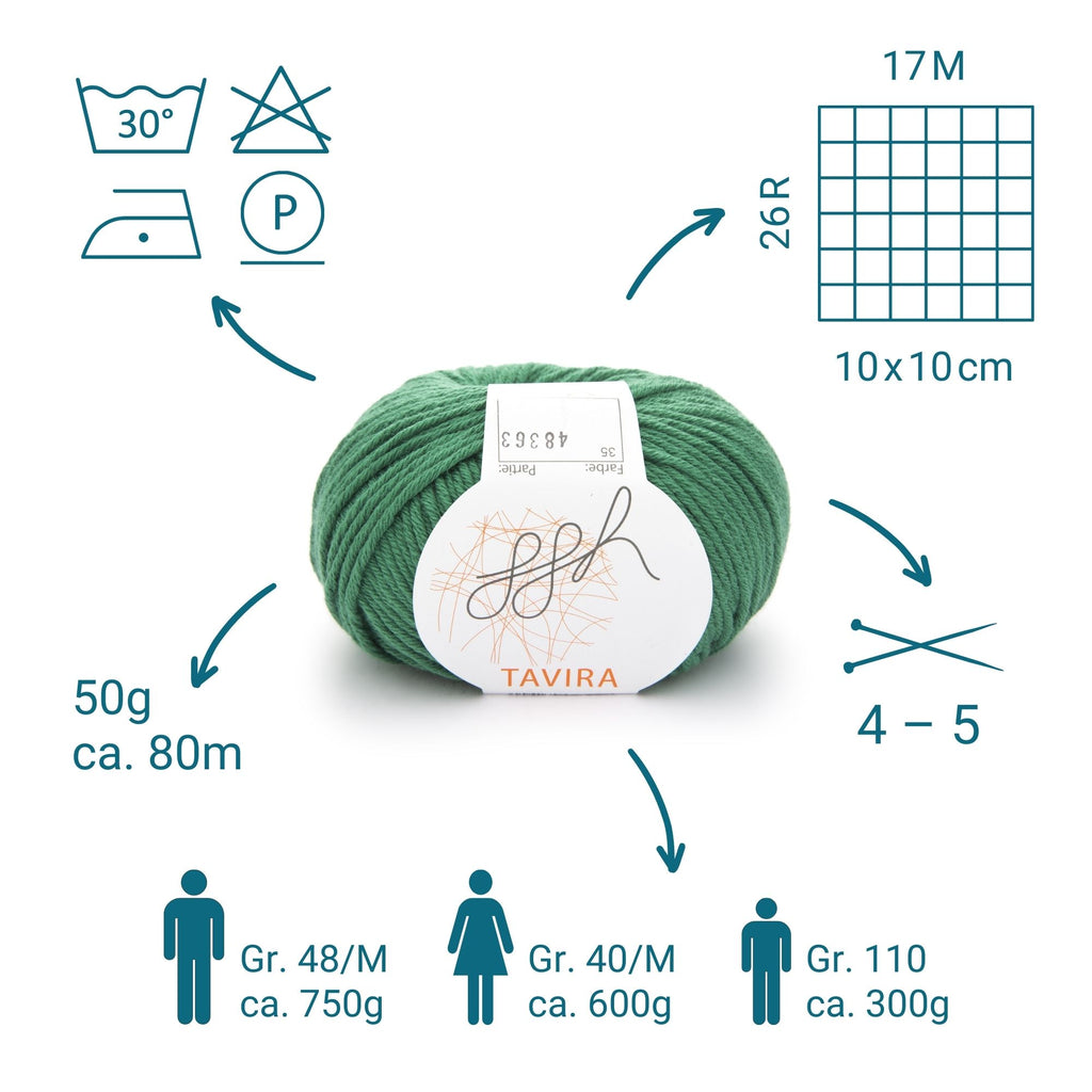 ggh Tavira | 100% Baumwolle | 80m/50g | 035 - Ozeangrün