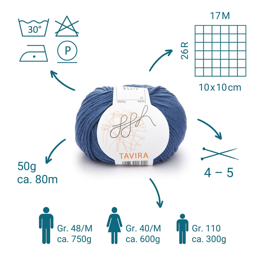 ggh Tavira | 100% Baumwolle | 80m/50g | 037 - Weiches Indigo
