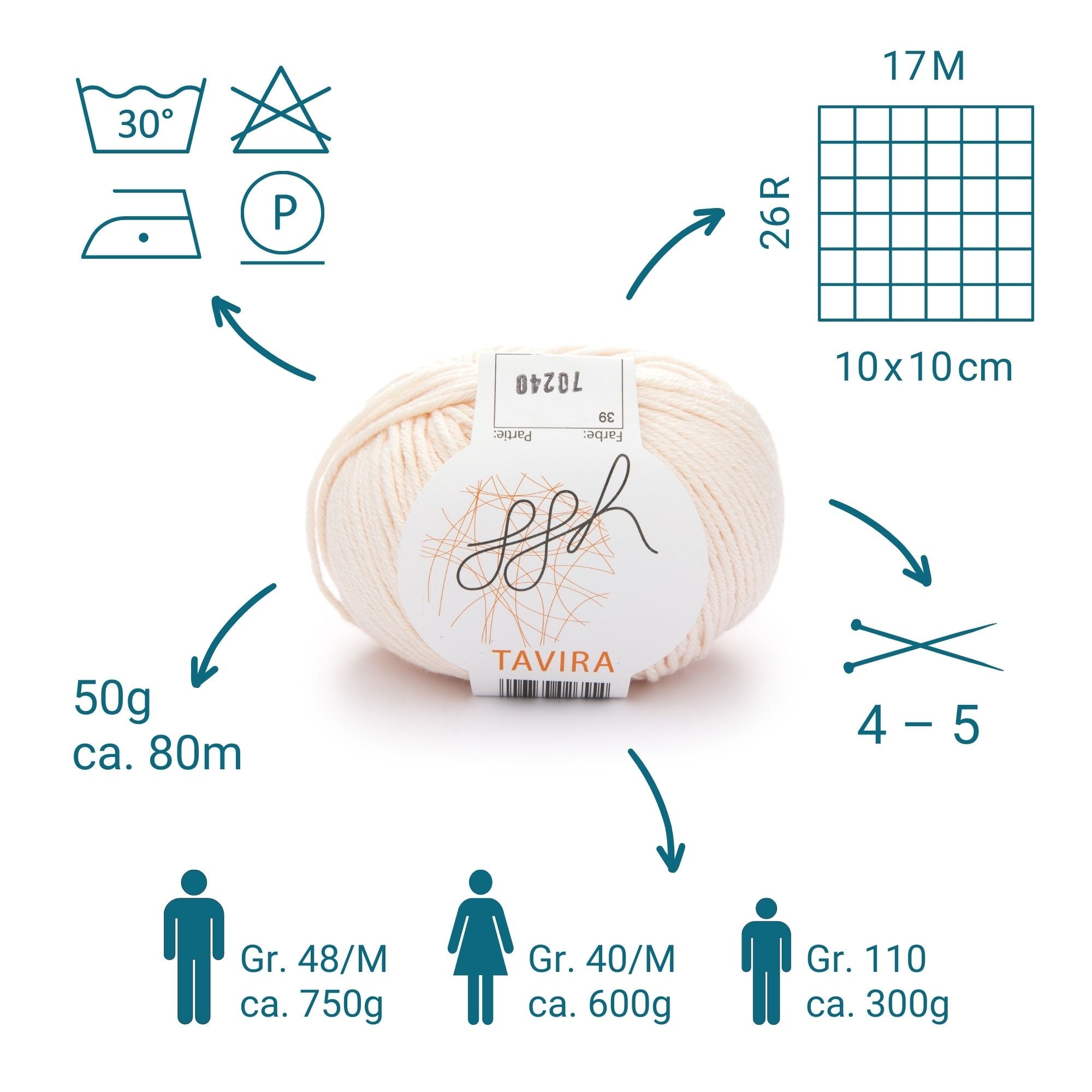 ggh Tavira | 100% Baumwolle | 80m/50g | 039 - Puder