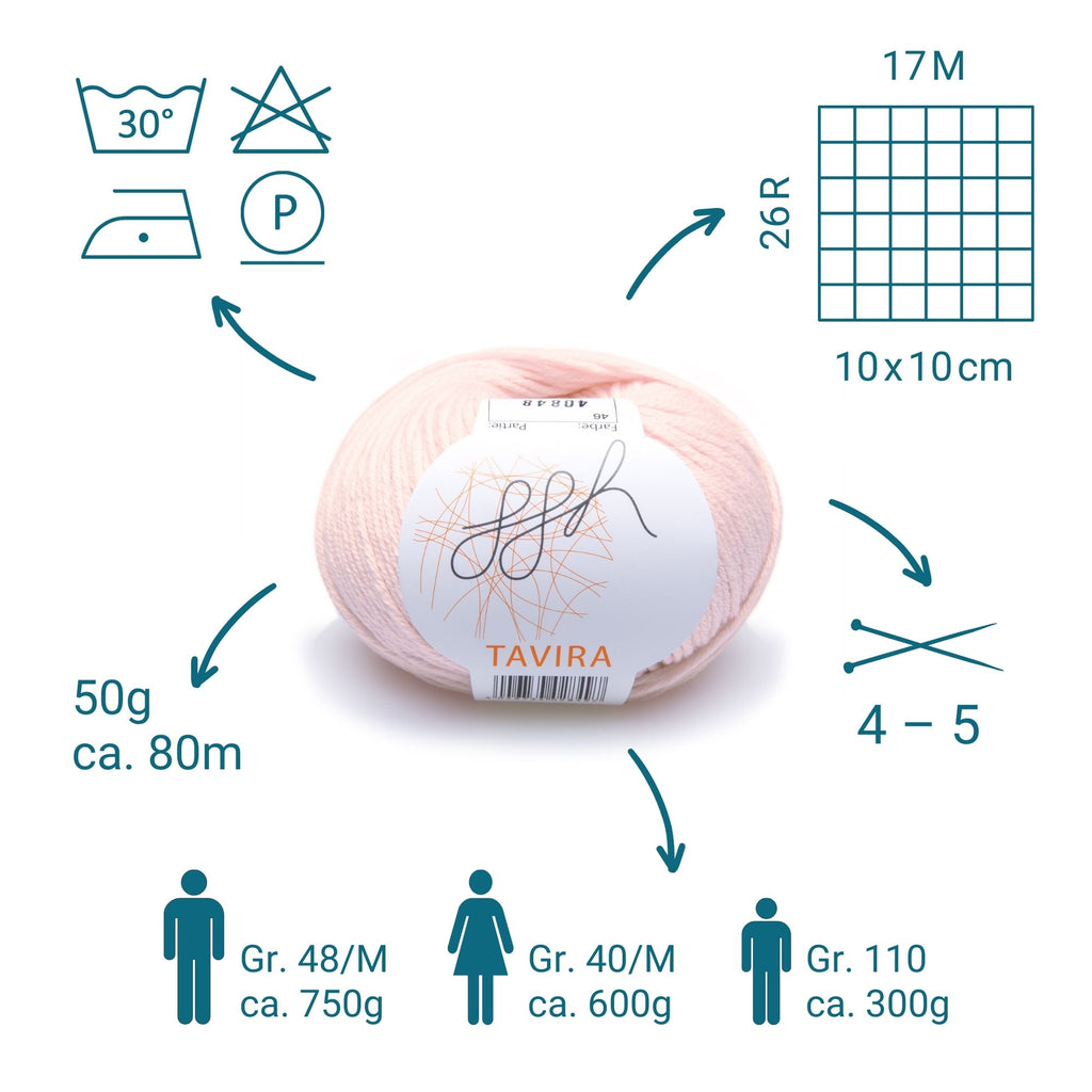 ggh Tavira | 100% Baumwolle | 80m/50g | 046 - Puder-Rosa
