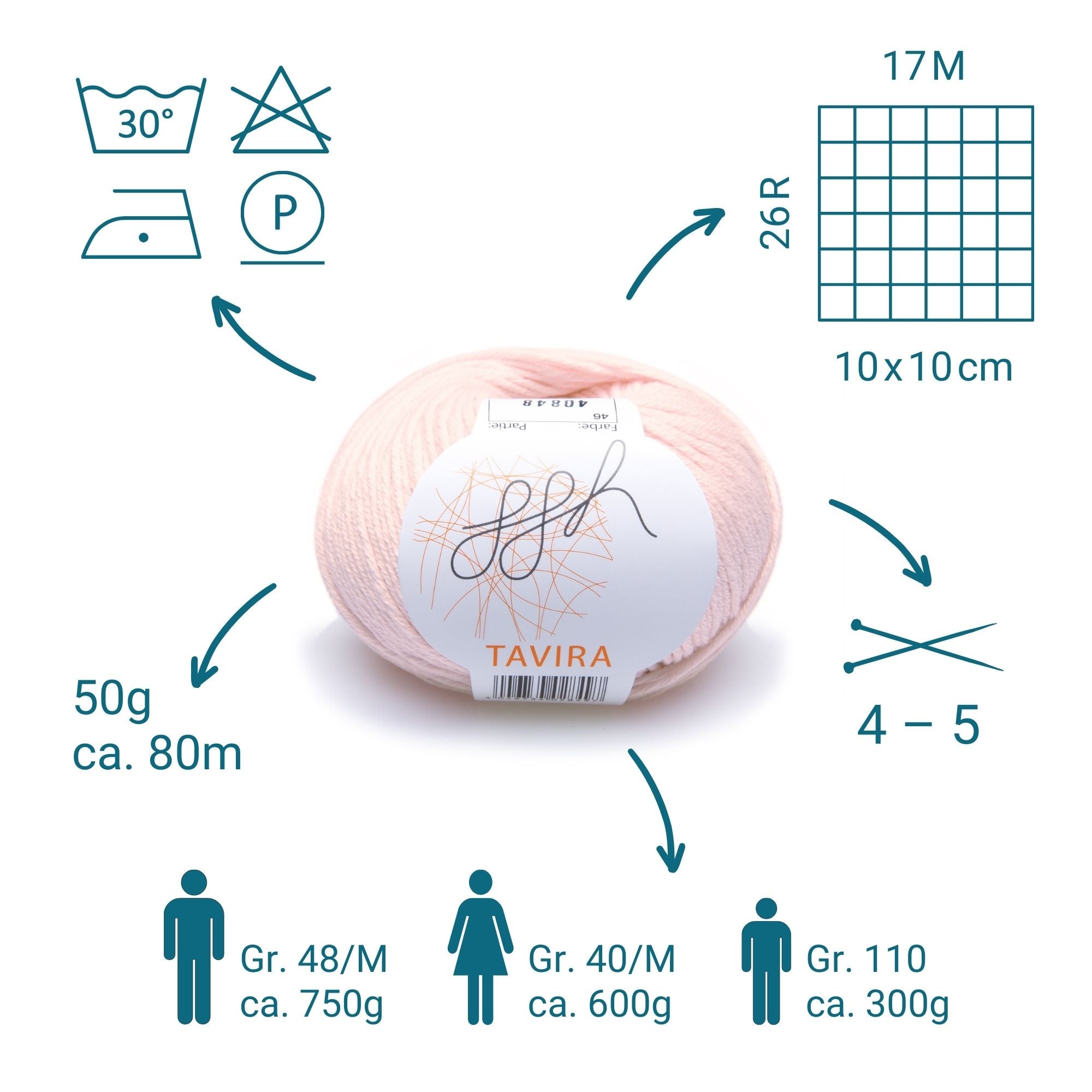 ggh Tavira | 100% Baumwolle | 80m/50g | 046 - Puder-Rosa