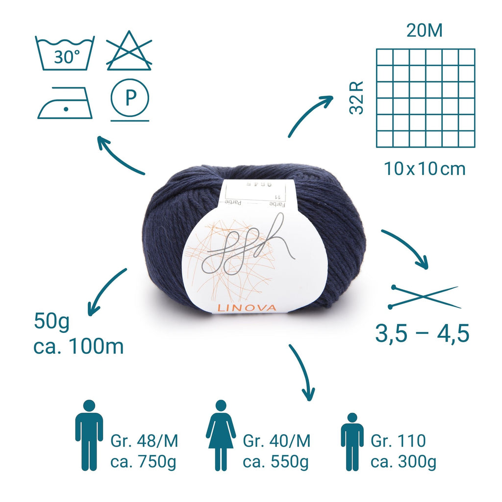 ggh Linova | Cotton-Linen | 100m/50g | 011 - Navy