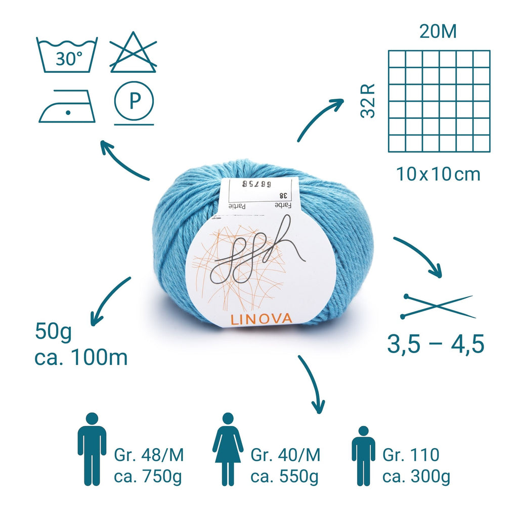 ggh Linova | Cotton-Linen | 100m/50g | 038 - Aqua