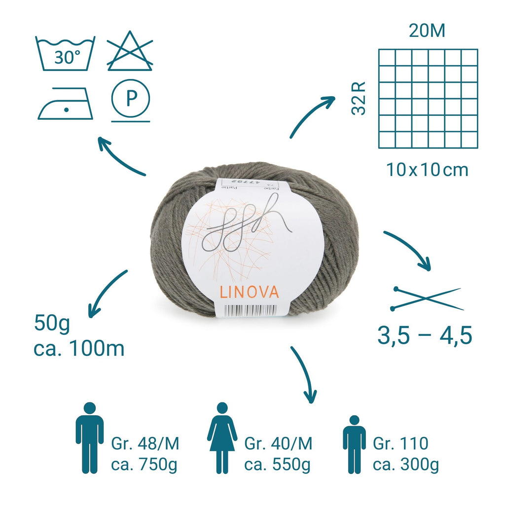 ggh Linova | Baumwolle-Leinen | 100m/50g | 073 - Khaki