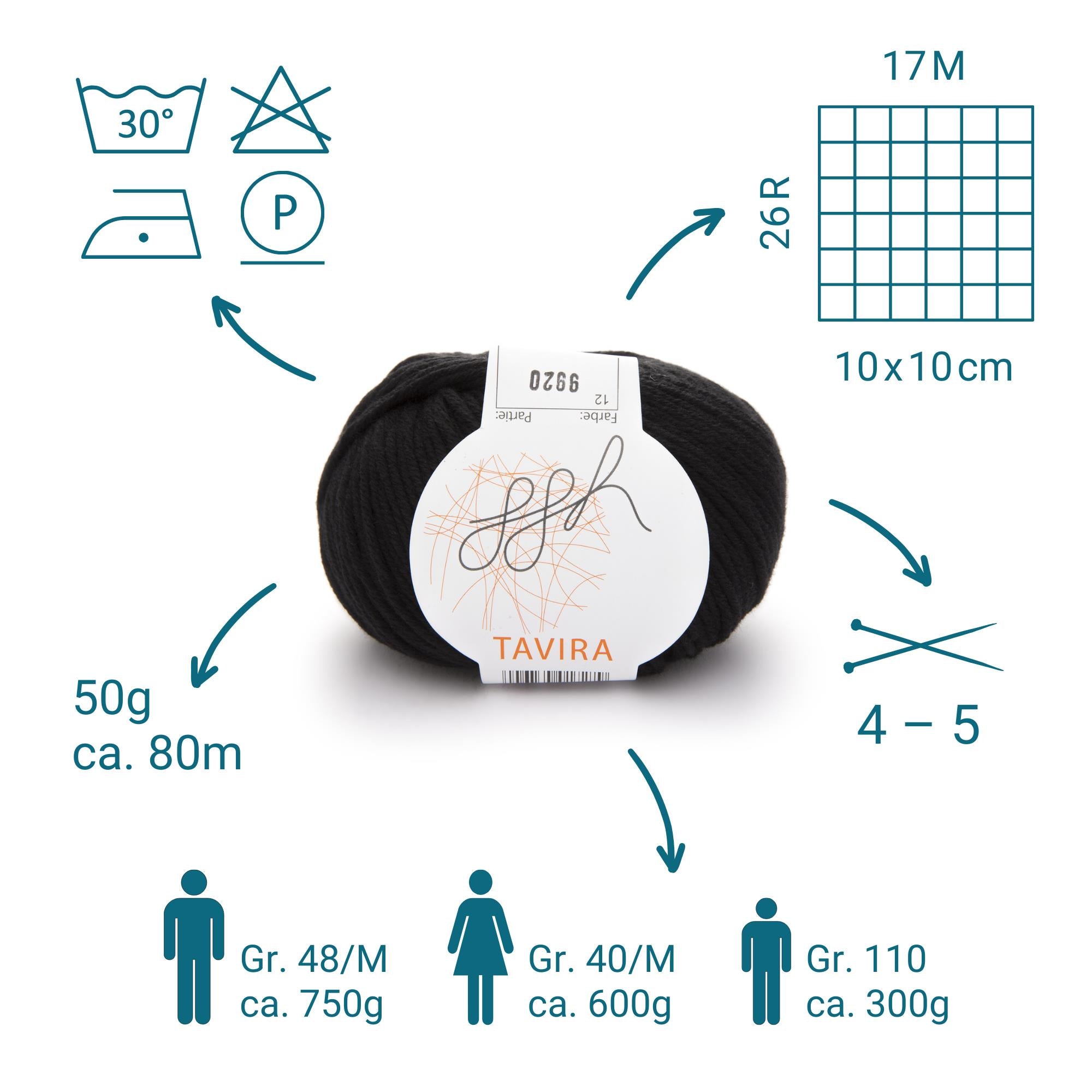 ggh Tavira | 100% Baumwolle | 80m/50g | 012 - Schwarz