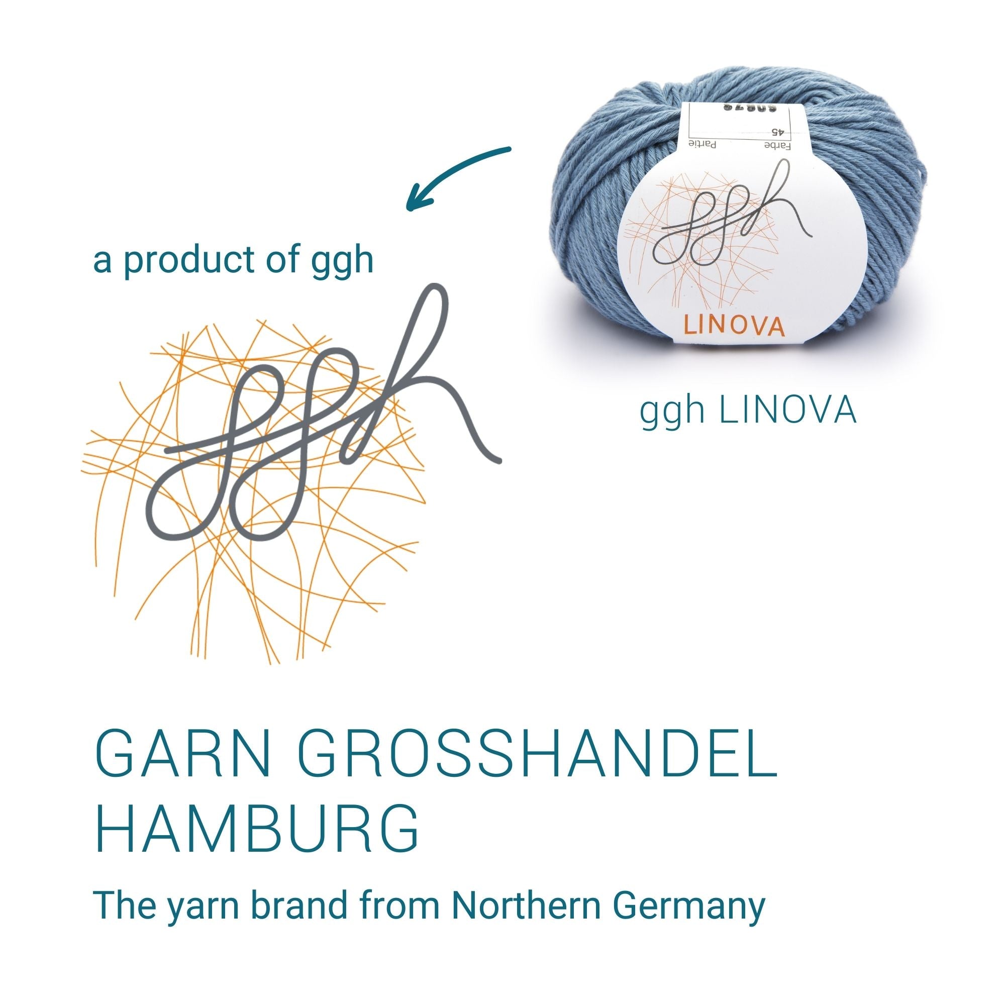 ggh Linova | Baumwolle-Leinen | 100m/50g | 045 - Graublau