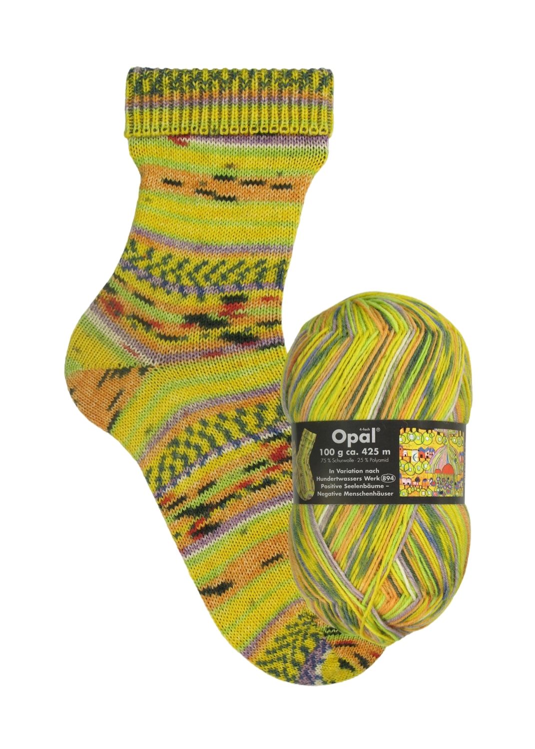 Opal Hundertwasser I | 4-fach Sockenwolle 100g | Farbe 1431