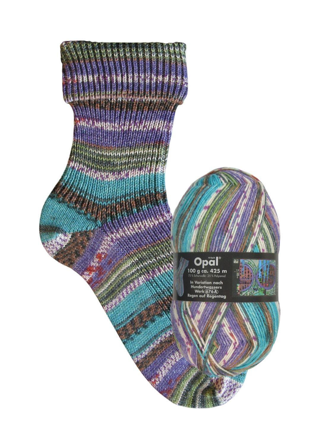 Opal Hundertwasser II | 4-fach Sockenwolle 100g | Farbe 2106