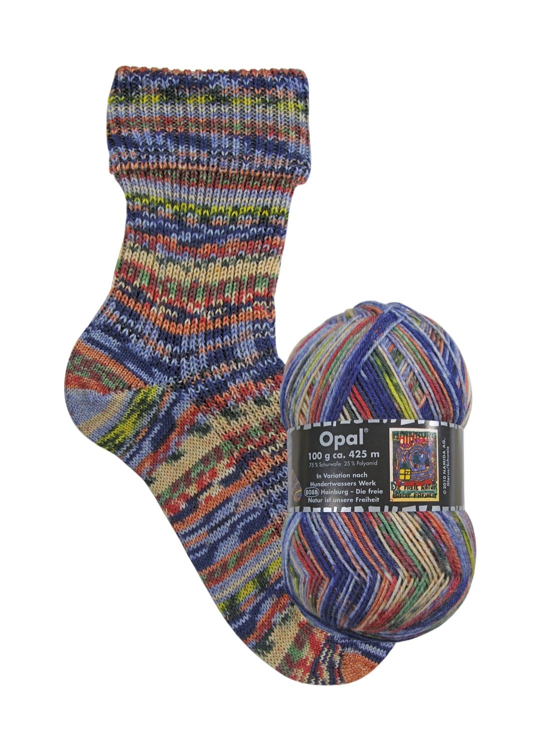 Opal Hundertwasser III | 4-fach Sockenwolle 100g | Farbe 3204