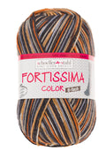Fortissima 6-fach bunte Sockenwolle 150g | Farbe 162 - BRAUN-BUNT