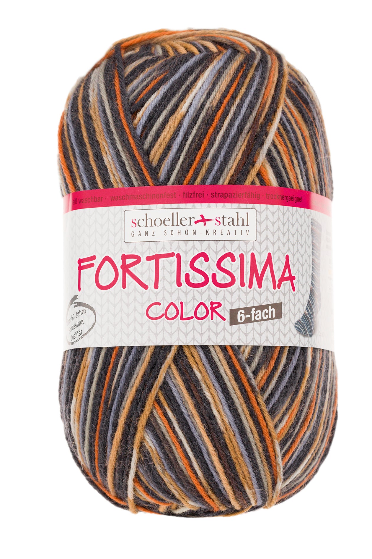 Fortissima 6-fach bunte Sockenwolle 150g | Farbe 162 - BRAUN-BUNT