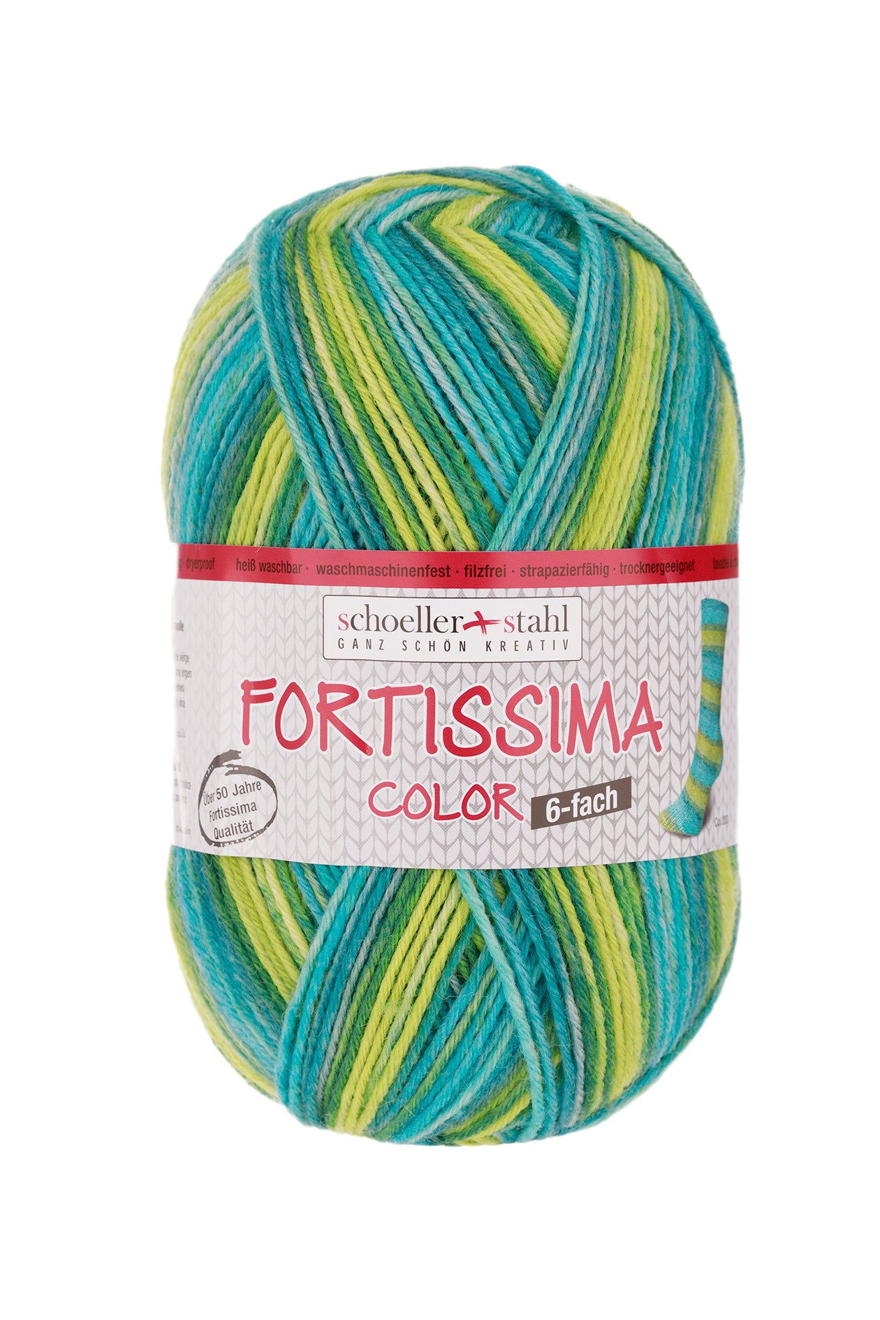 Fortissima 6-fach bunte Sockenwolle 150g | Farbe 200 - LIBELLE