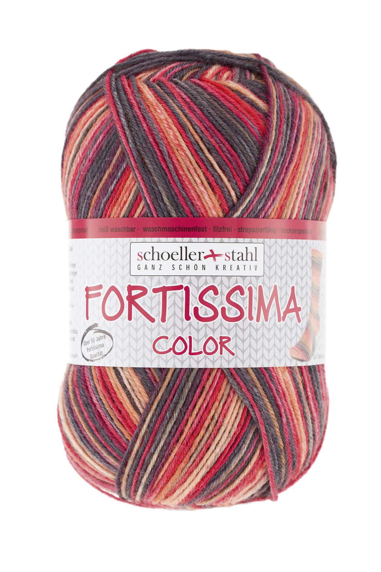 Fortissima bunte 4-fach Sockenwolle | Farbe 2486 - LAVA