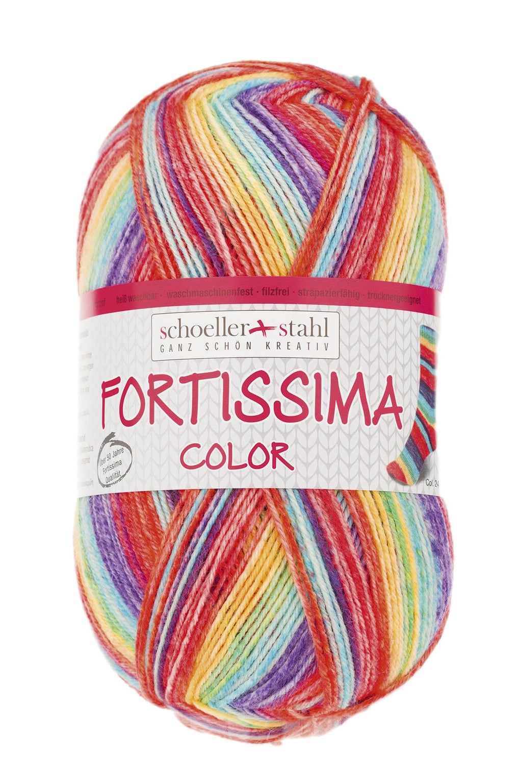 Fortissima bunte 4-fach Sockenwolle | Farbe 2498 - MANGO