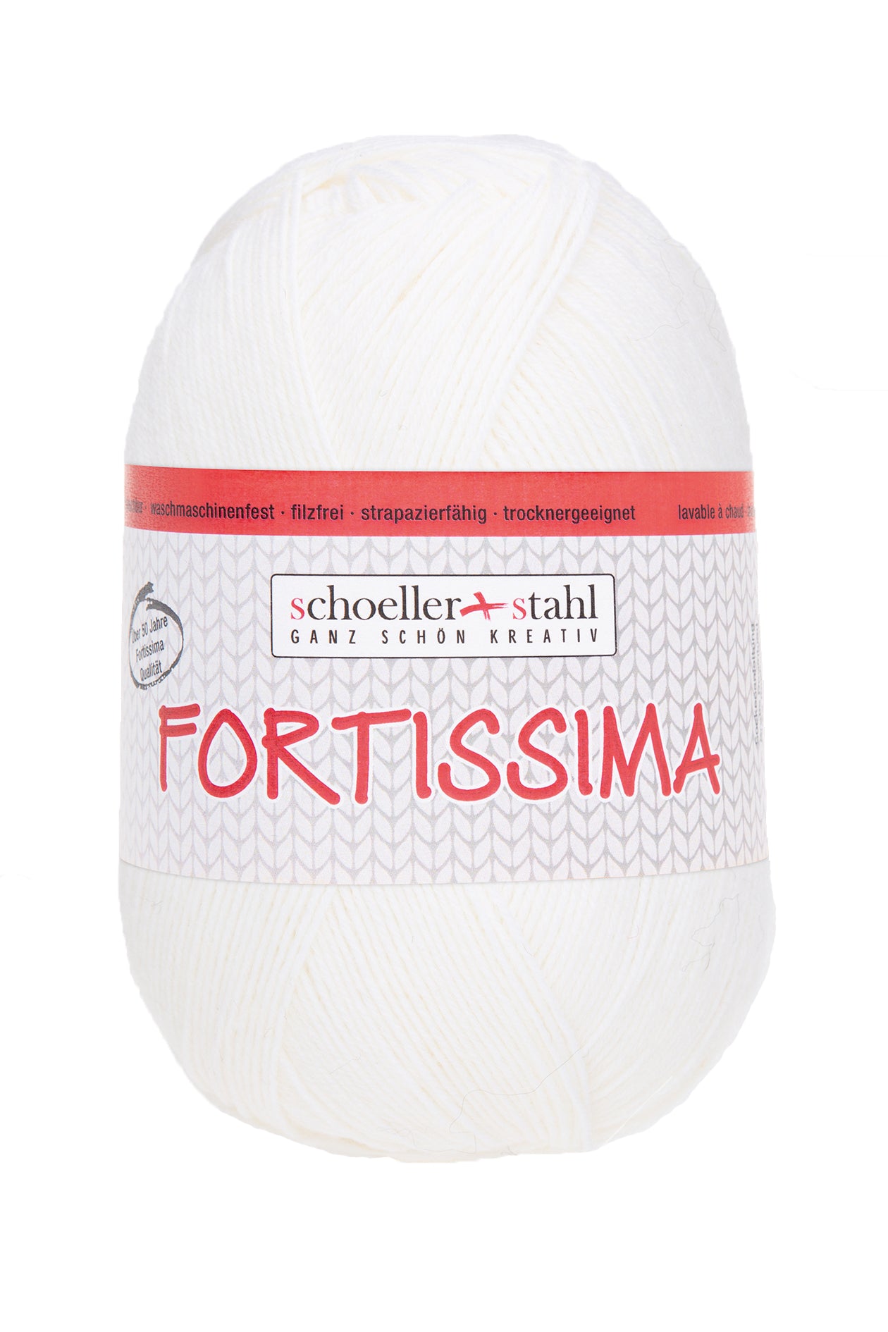 Fortissima 4-fach Uni-Sockenwolle 100g | Farbe 2024 - WEISS