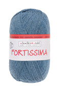 Fortissima 4-fach Uni-Sockenwolle 100g | Farbe 2033 - JEANS-MELIERT