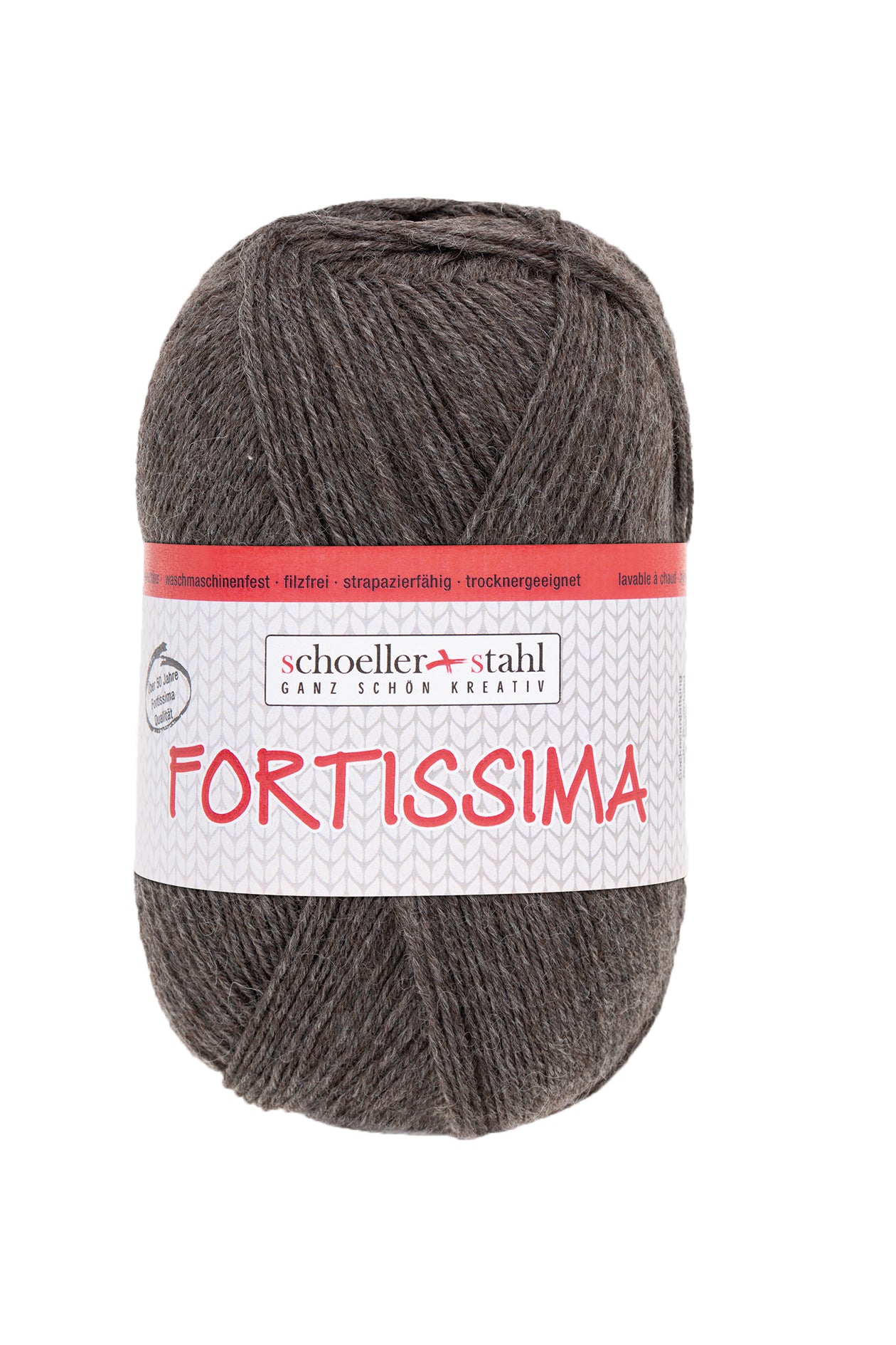 Fortissima 4-fach Uni-Sockenwolle 100g | Farbe 2070 - MOKKA-MELIERT