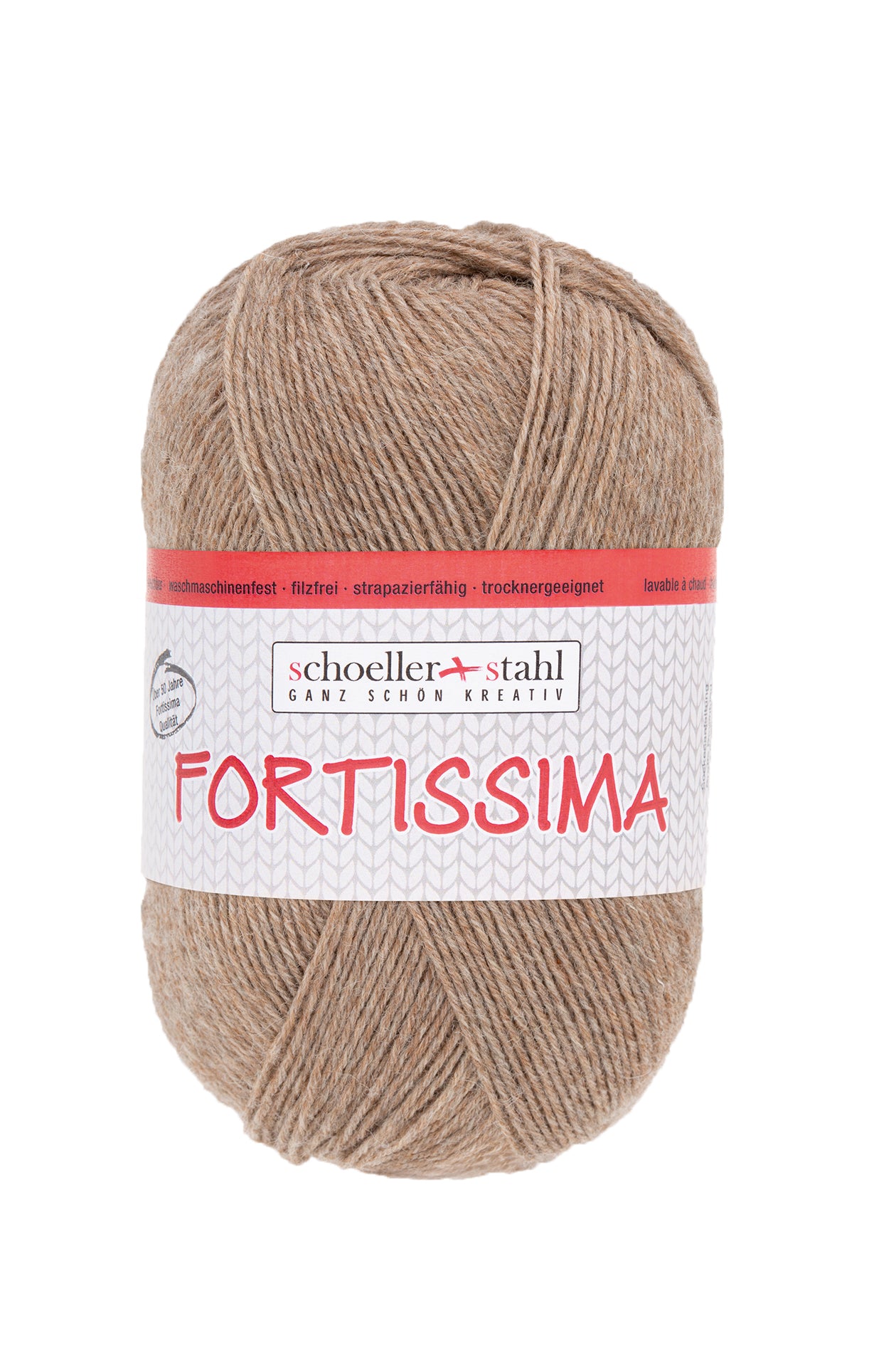 Fortissima 4-fach Uni-Sockenwolle 100g | Farbe 2072 - KAMEL-MELIERT
