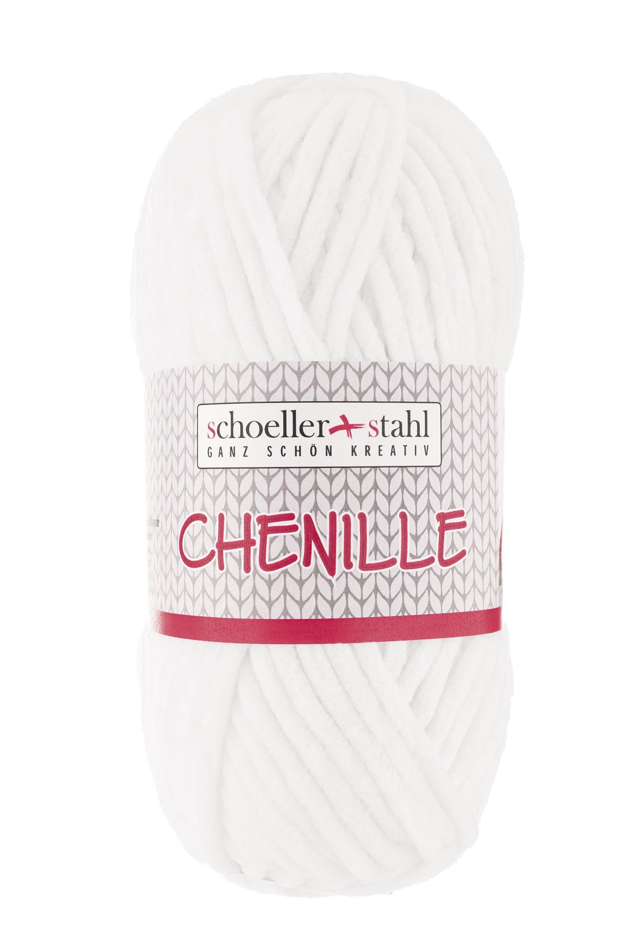 CHENILLE Wolle | 100g | Farbe 01 - Weiss