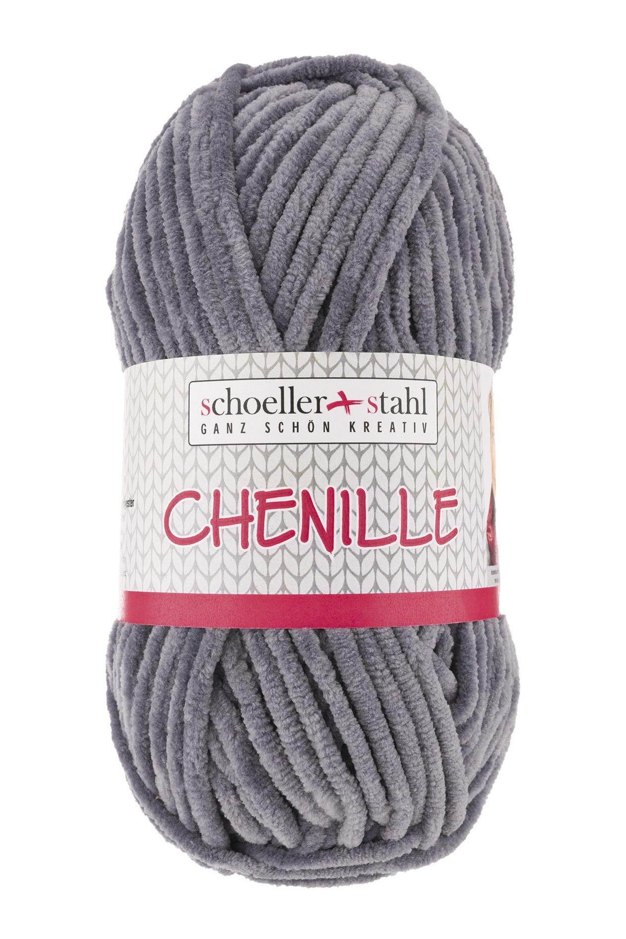 CHENILLE Wolle | 100g | Farbe 14 - Hellgrau