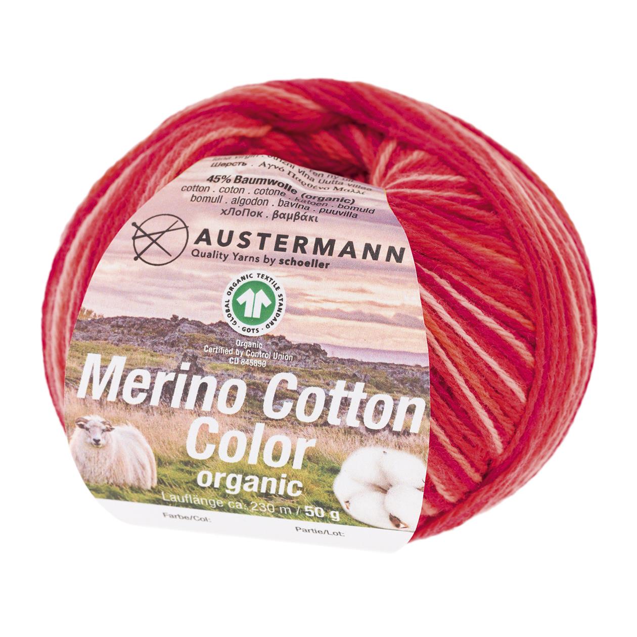 Merino Coton Couleur | 230 M - 50G | 102 - Gerbera