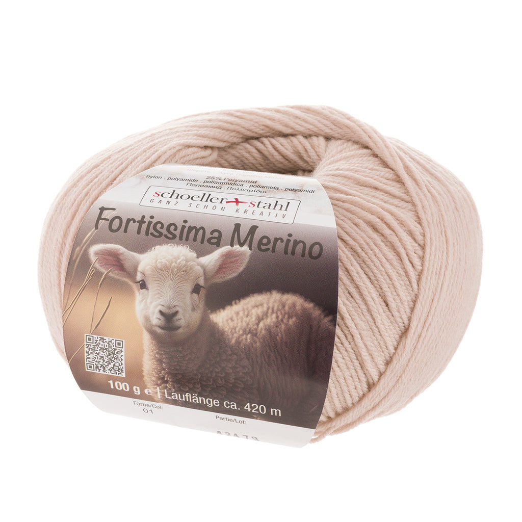 Fortissima 4-ply Merino Sock Yarn 100g | Color 01 - BEIGE