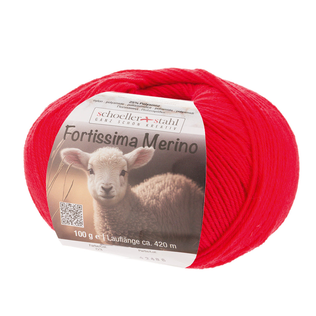 Fortissima 4-ply Merino Sock Yarn 100g | Color 03 - CHERRY
