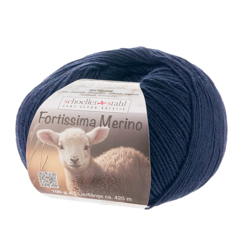 Fortissima 4-ply Merino Sock Yarn 100g | Color 04 - NIGHT BLUE