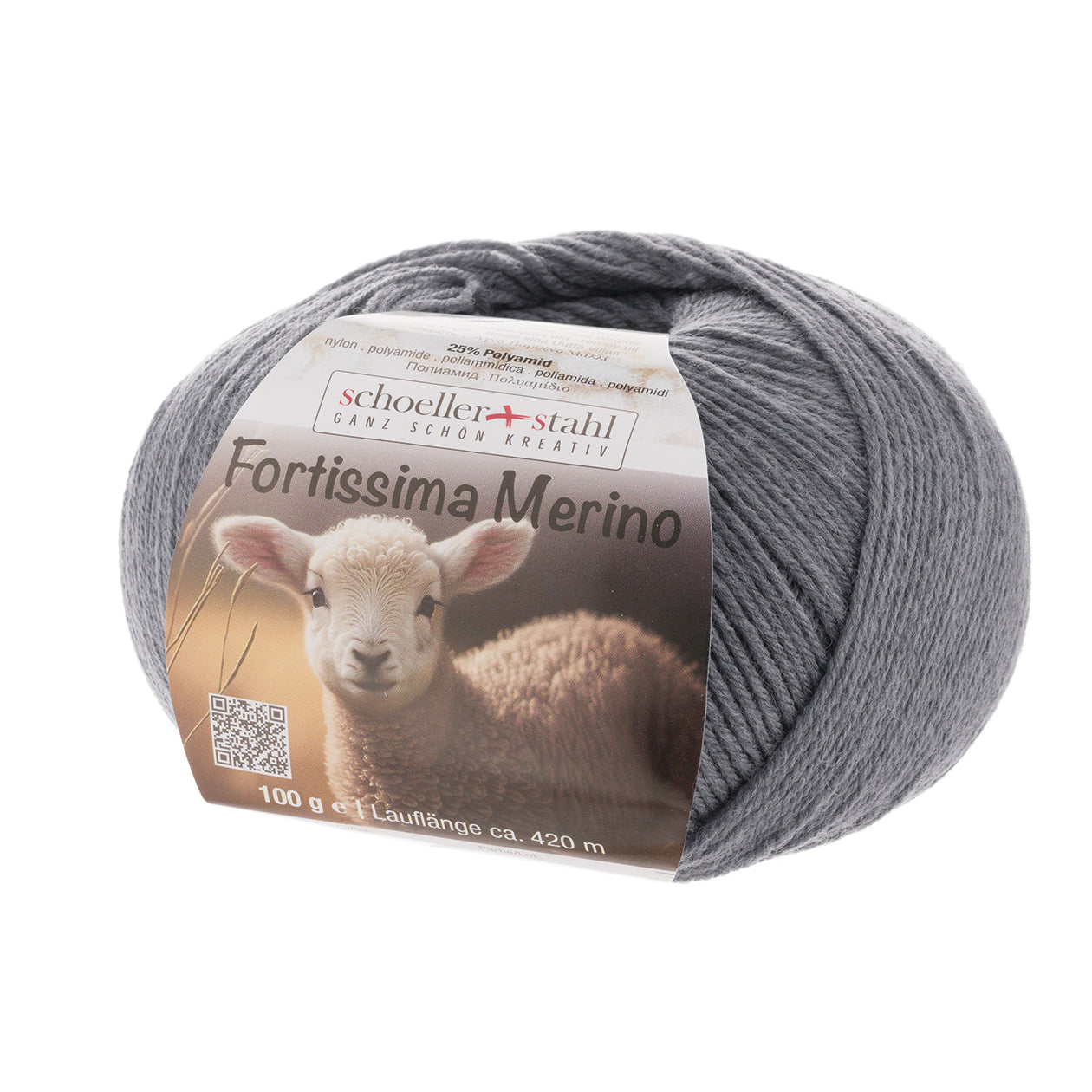 Fortissima 4-fach Merino-Sockenwolle 100g | Farbe 06 - GRAU