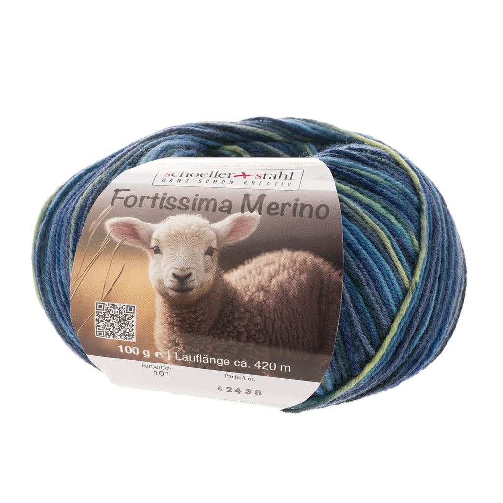 Fortissima 4-ply Merino Sock Yarn 100g | Color 101 - DENIM