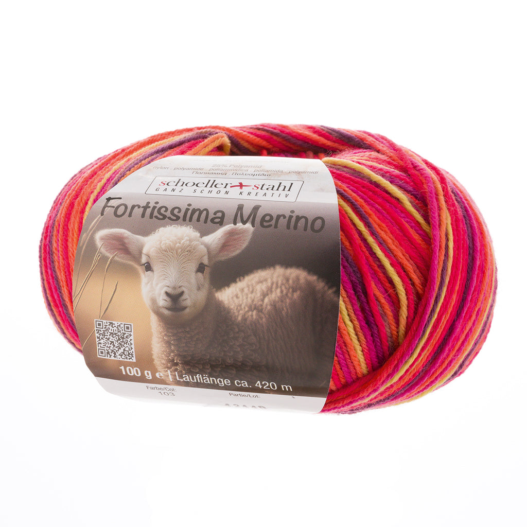 Fortissima 4-ply Merino Sock Yarn 100g | Color 103 - EMBER
