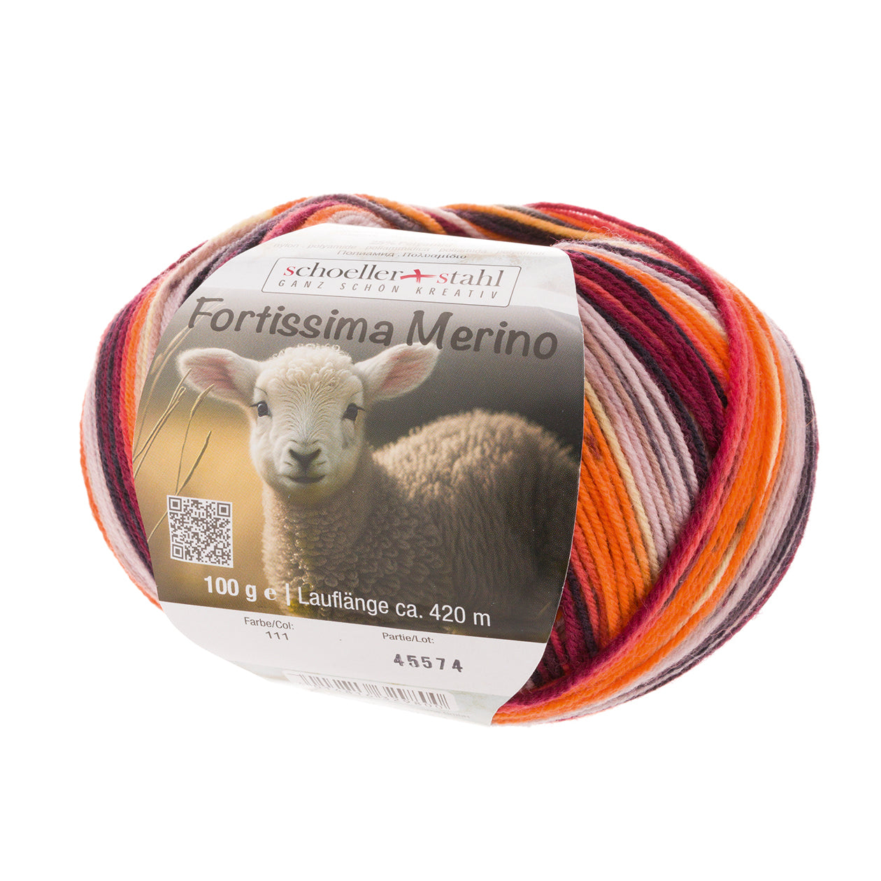 Fortissima 4-fach Merino-Sockenwolle 100g | Farbe 111 - DAHLIE