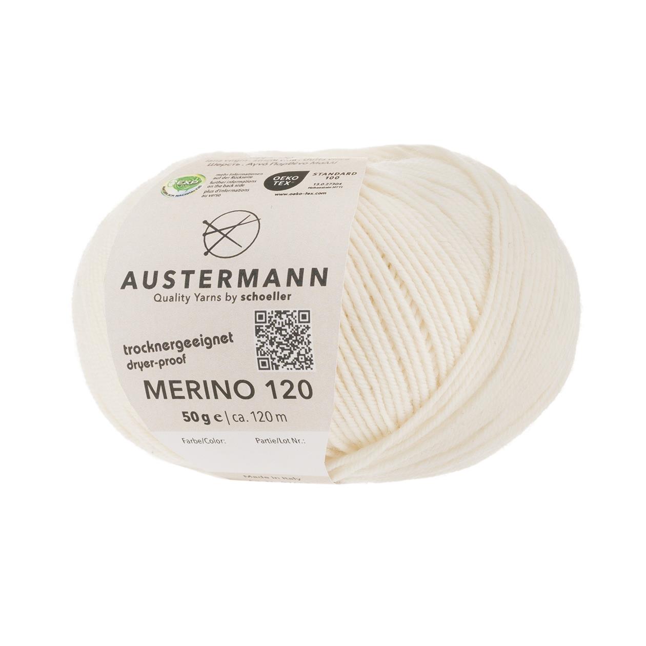 Austermann Merino 120 | Merinowolle 120m/50g | Farbe 110 - natur